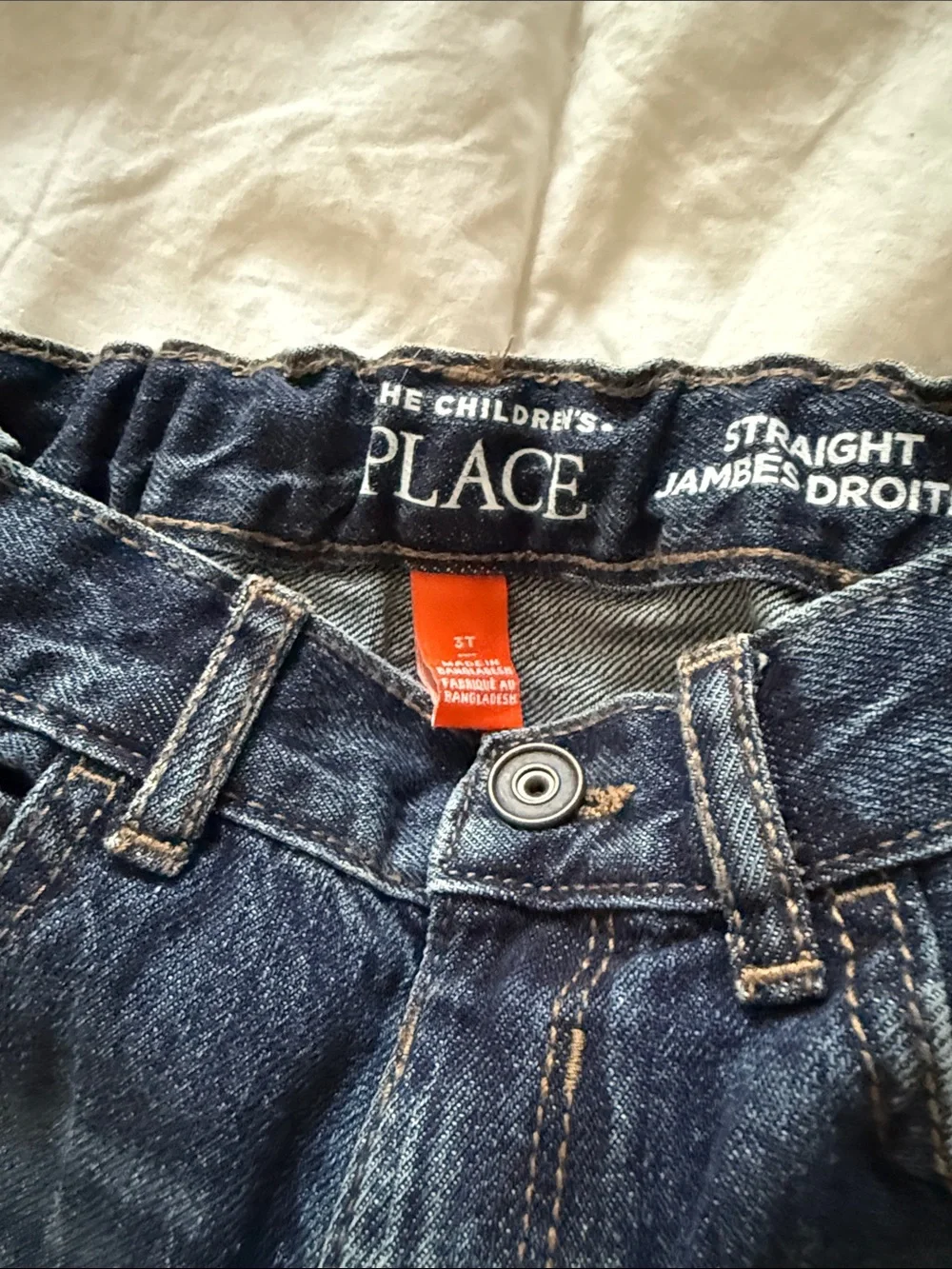 The Children's Place Dark Blue Straight Jeans - Elastic Waist
